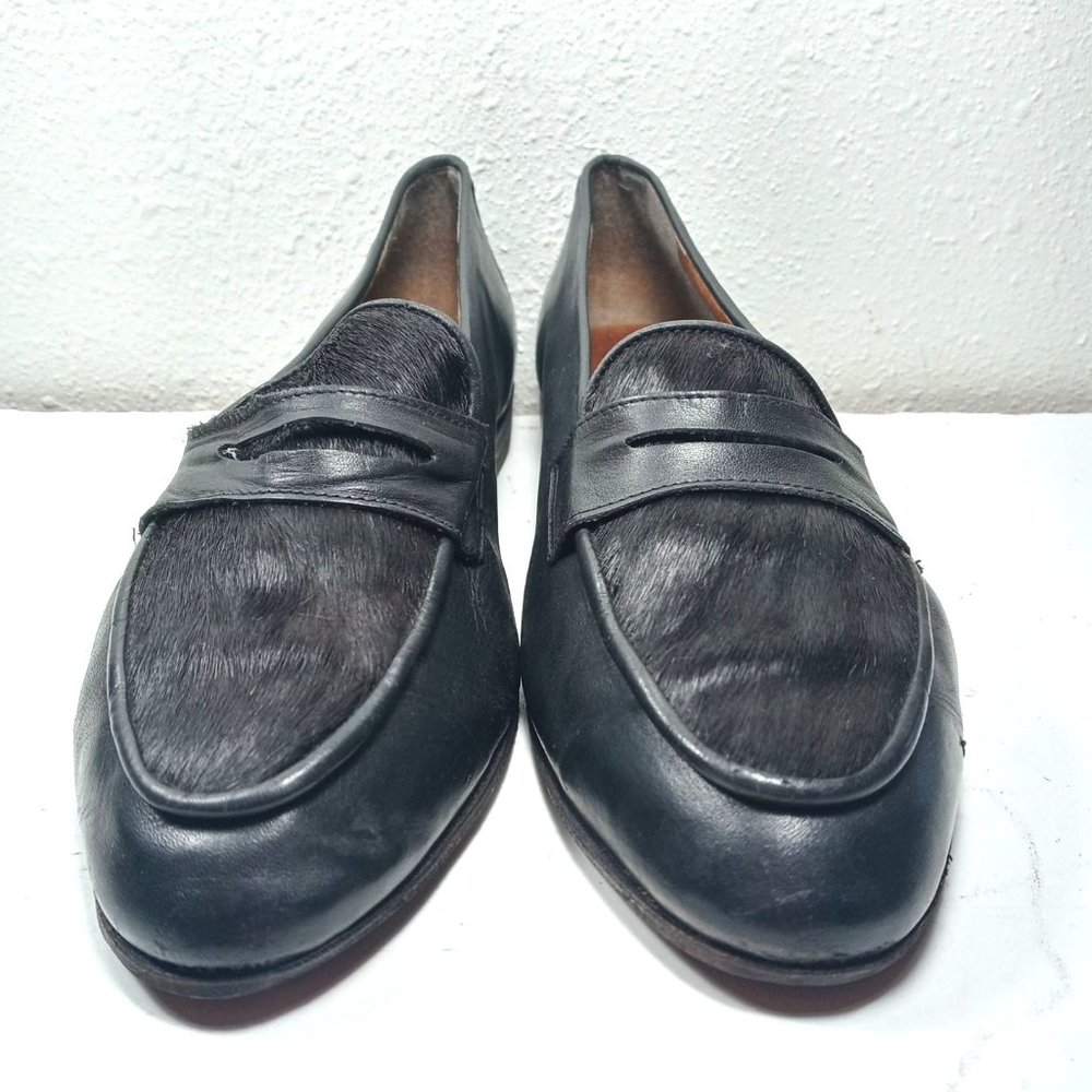 Neiman Marcus MI Spain Women's Leather Calf Hair Loafers Sz 8M - Picture 2 of 10